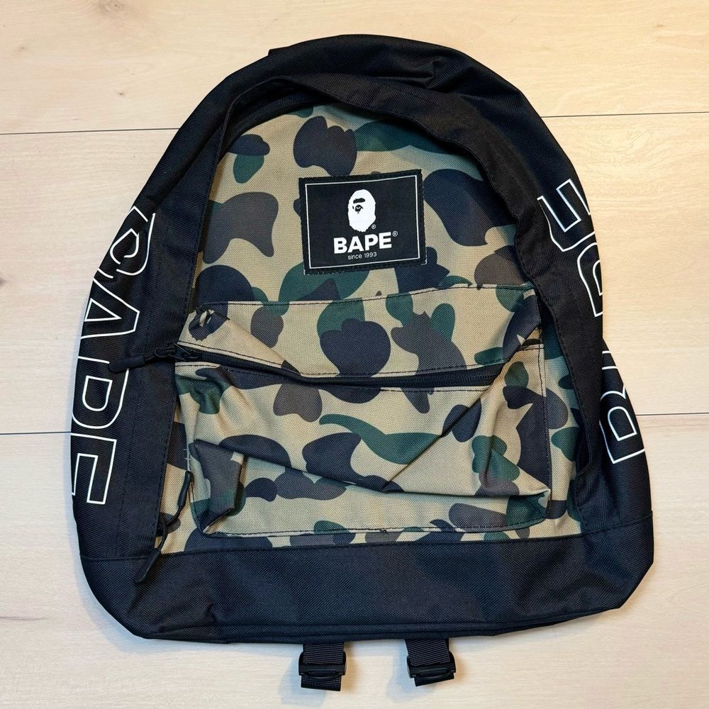 A bathing ape bape camo backpack bag